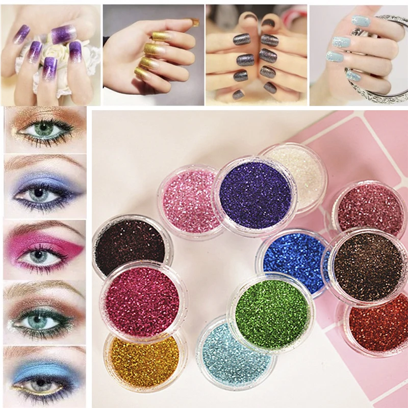 

12pcs Mixed Colors Eyeshadow Powder Glitter Pigmen Mineral Spangle Makeup Cosmetics Set Make Up Shimmer Shining Eye Shadow 2018