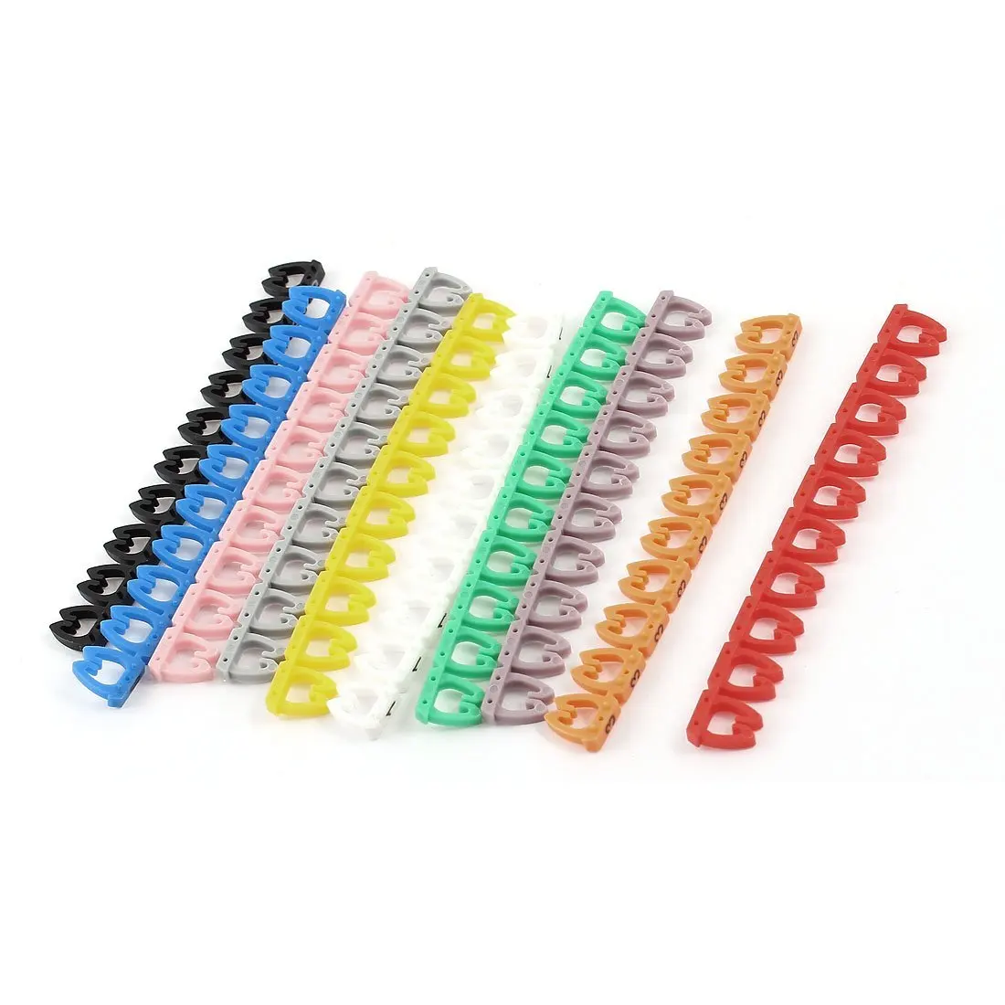 

YOC-Number 0-9 Assorted Color Cord Computer Networking Cables USB Labels Markers 10 Pcs