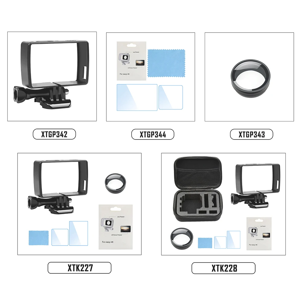 Набор аксессуаров для Xiaomi yi 4 k, стандартный защитный чехол, защита объектива, Ультрафиолетовый фильтр для Xiaomi Yi Lite 4K Xiaoyi 2 Cam