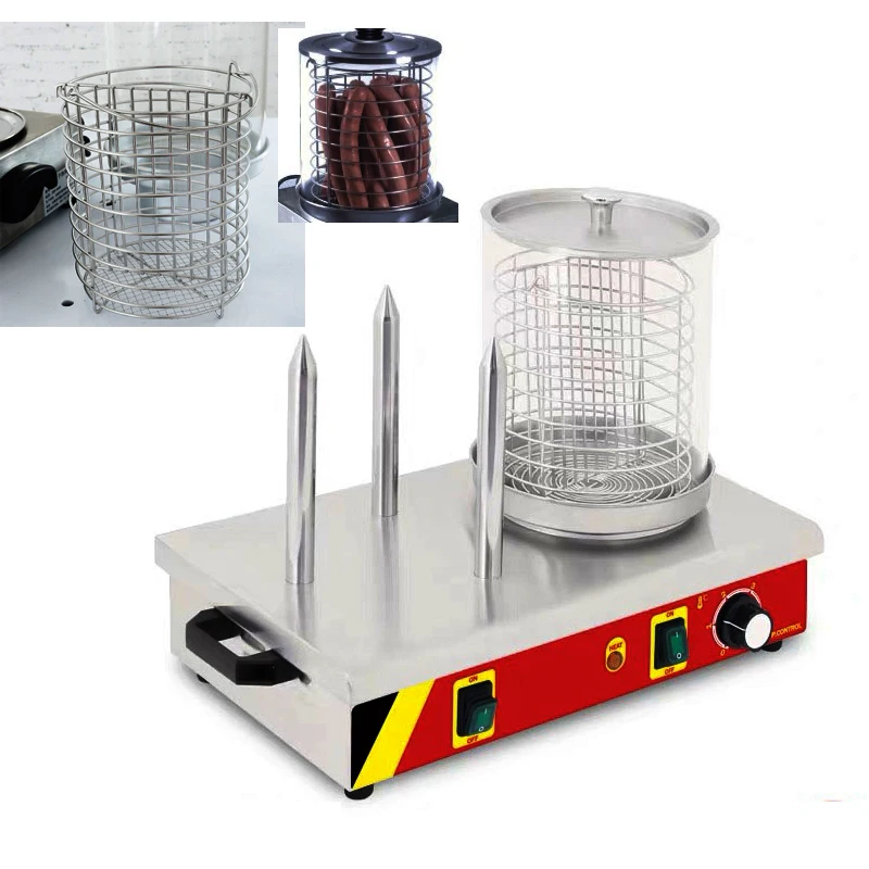 Коммерческая электрическая машина для хот догов 3 палочки из нержавеющей стали