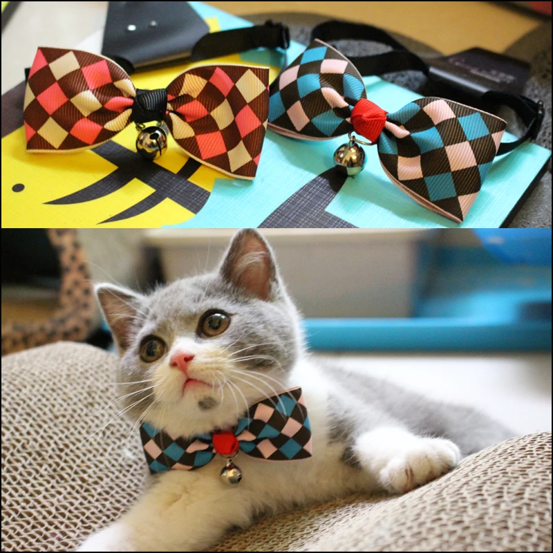 

[MPK Cat Collars] Diamond Pattern Cat Collar, Cat Bow Tie and Neck Ties Available