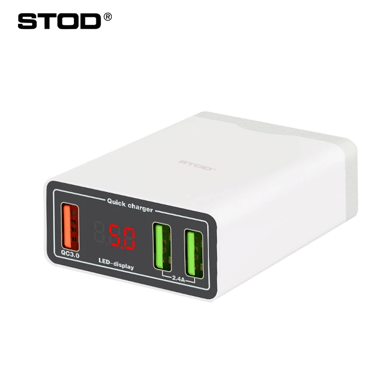 

STOD 3 Ports USB Charger 30W LED Display Quick Charge 3.0 Charging For iPhone iPad Samsung Huawei Xiaomi Yotaphone LG AC Adapter