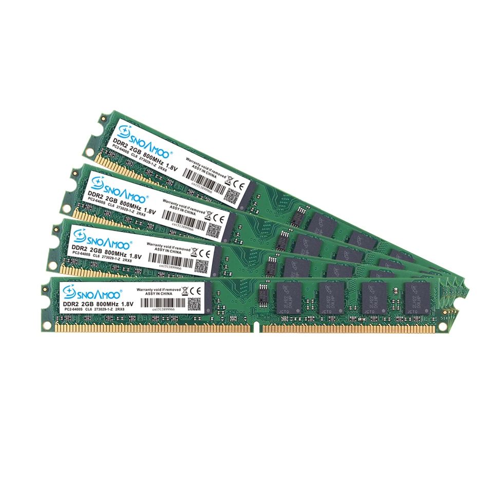 SNOAMOO Настольный ПК RAMs DDR2 1G/2GB 667MHz PC2-5300s 800MHz PC2-6400S DIMM Non-ECC 240-Pin 1,8 V для памяти компьютера Intel