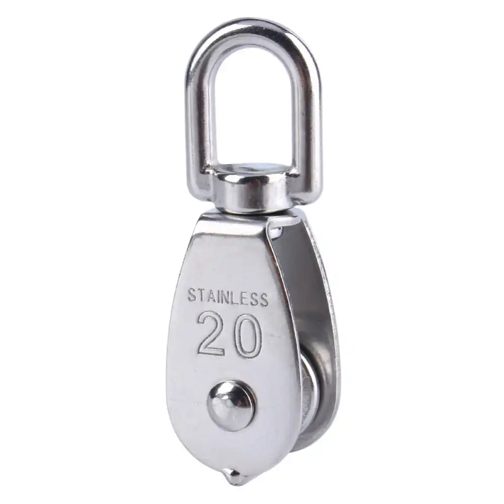 304 Stainless Steel Pulley Wire Rope Chain Traction Fixed Pulley Lifting Load M20 Double Pulley 3 Pieces