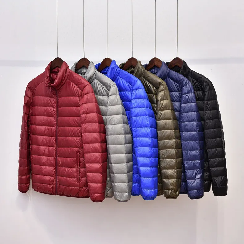 Quanbo фирменные новая мужская куртка для осени и зимы легкая пуховая куртка с воротником с коротким для отдыха тонкая куртка Большие размеры свободные пуховики
