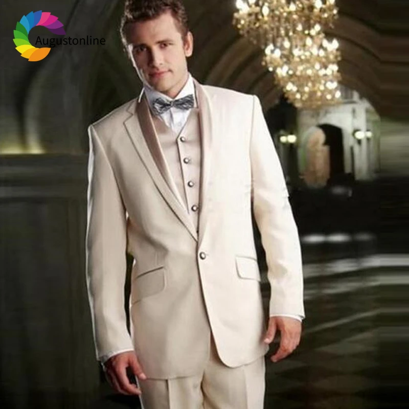 beige wedding suits