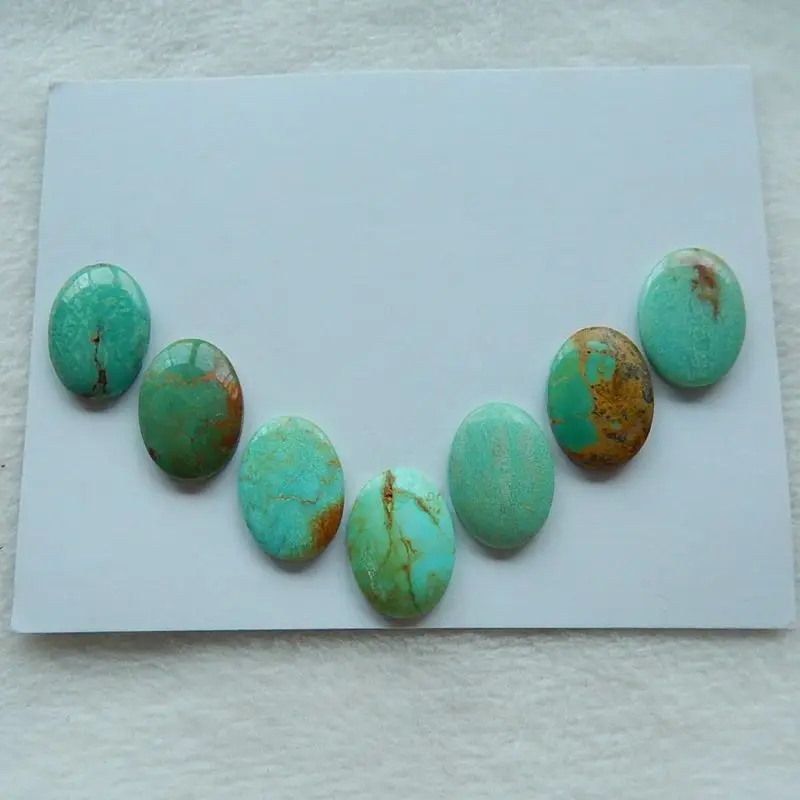 

Natural Semi-precious stones, Jewelry accessories 7 PCS OF Turquoise Cabochons,18x13x3mm,9g