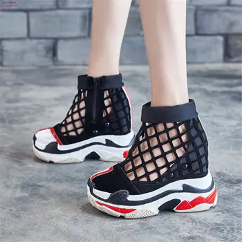 

Summer Creeper Shoes Women Faux Suede Wedges Platform High Heels Party Pumps Casual Shoes Breathable Trainers Fashion Sneakers