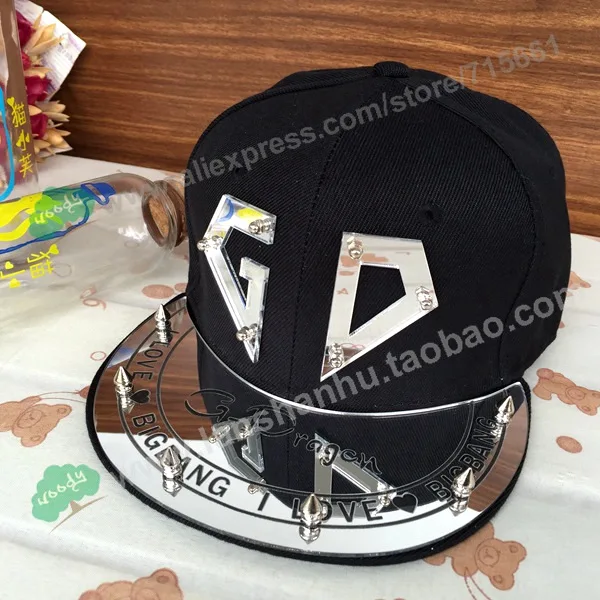 Bigbang G-Dragon хип хоп кепка GD модные заклепки Акриловые повседневные шипованные snapback gorra hombre печать кости мужчины женщины пары - Цвет: 44