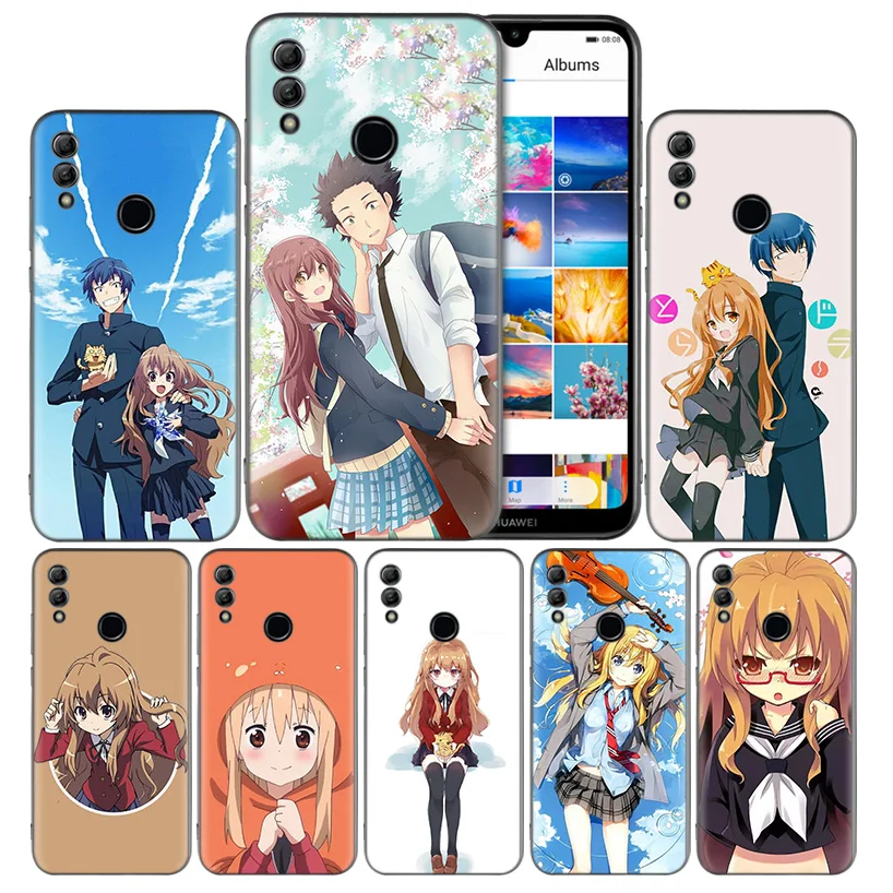 

Toradora Anime Black Silicone Case Cover for Huawei Honor 8X 8C 8A 8S 10 10i Lite Play V20 Y9 Y7 Y6 Y5 Prime 2018 2019 Coque Cas