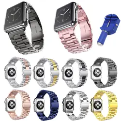 Для Apple Watch группа 42 мм Нержавеющая сталь браслет Туфли с ремешком и пряжкой клип адаптер для Apple Watch группа 38 мм для iwatch серии 1 2 3