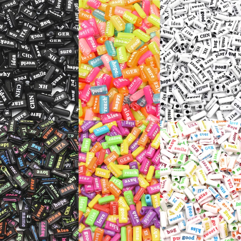 100Pcs Mixed Colorful Letter Acrylic Beads 15mm For Jewellery Marking Loose Spacer Bead Bracelet Necklace Charm Jewelry Finding