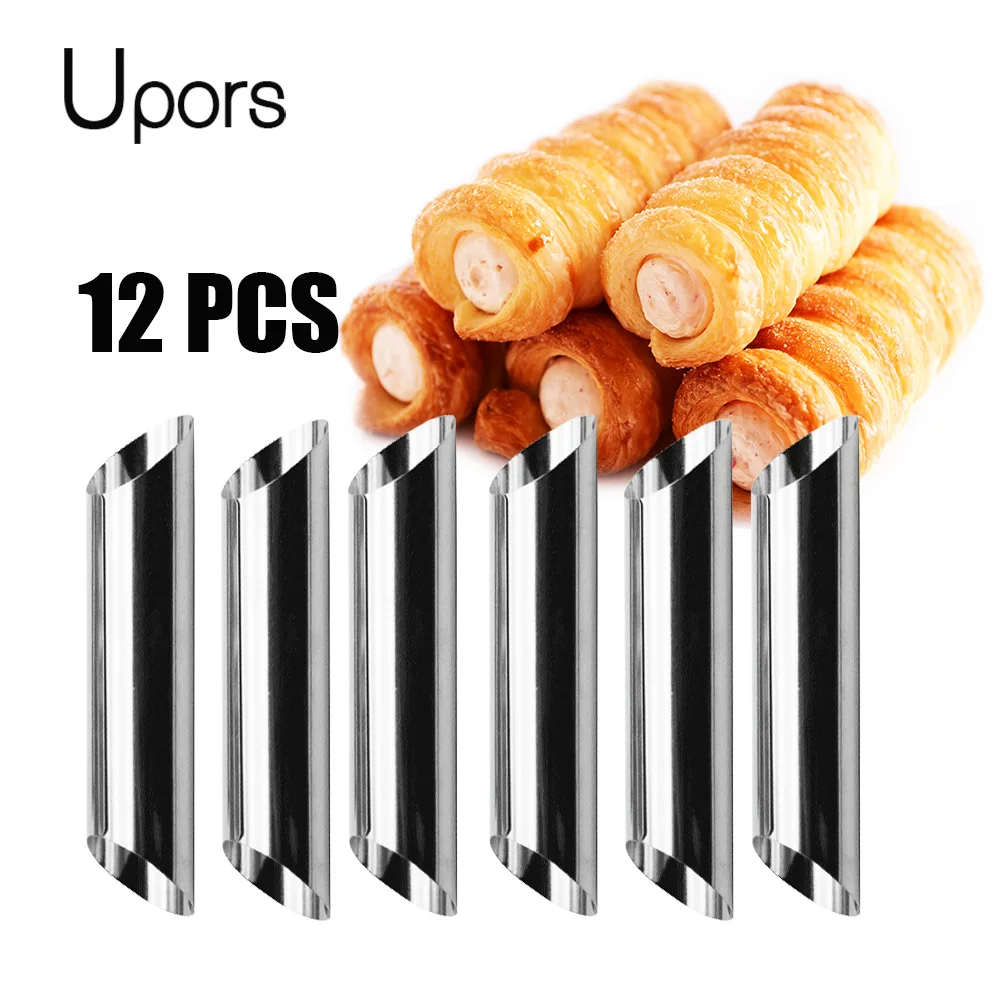 UPORS 12 шт./компл. Cannoli формы для торта Роговая форма из нержавеющей стали трубочки