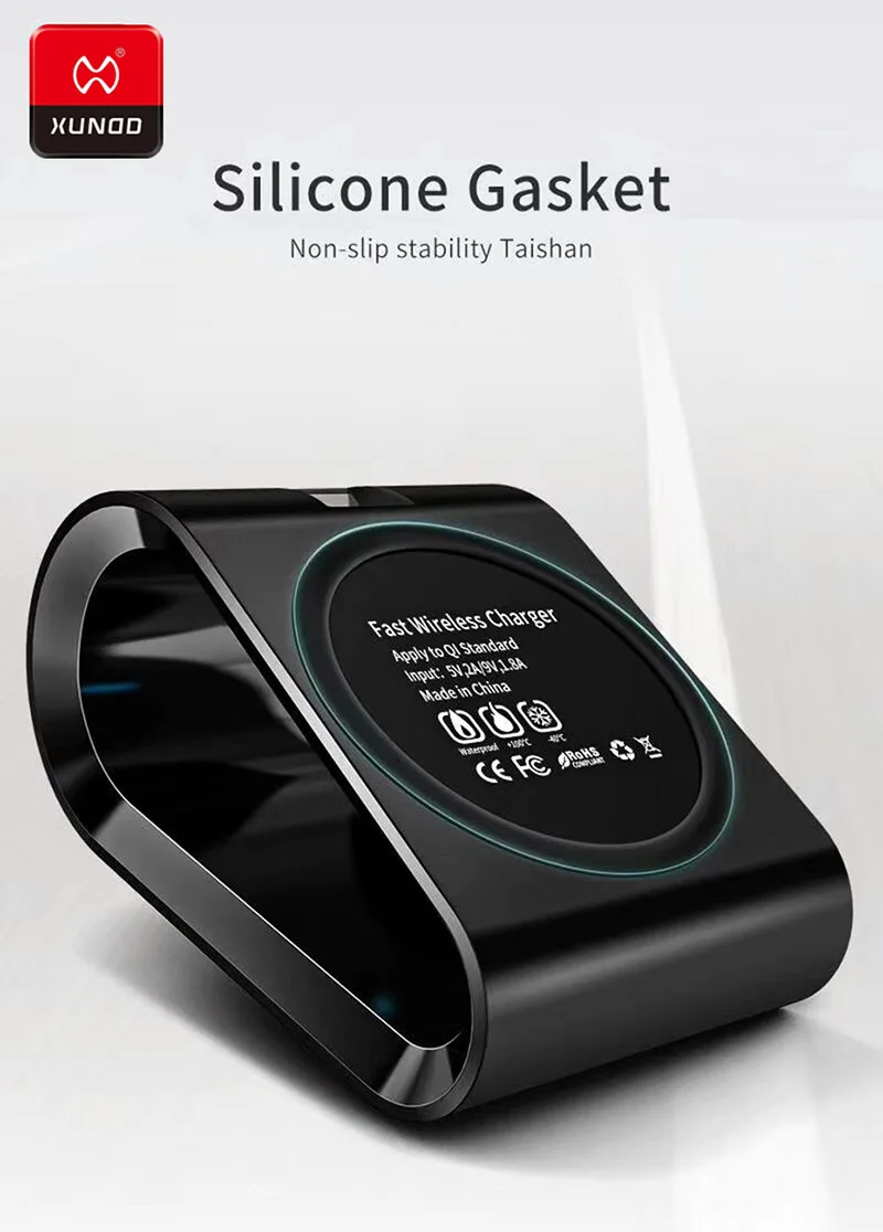 Роскошный бренд 10 Вт Qi Беспроводное зарядное устройство для iPhone Xs Max 8 Plus быстрая Беспроводная зарядка для samsung S8 S9 Plus USB беспроводное зарядное устройство