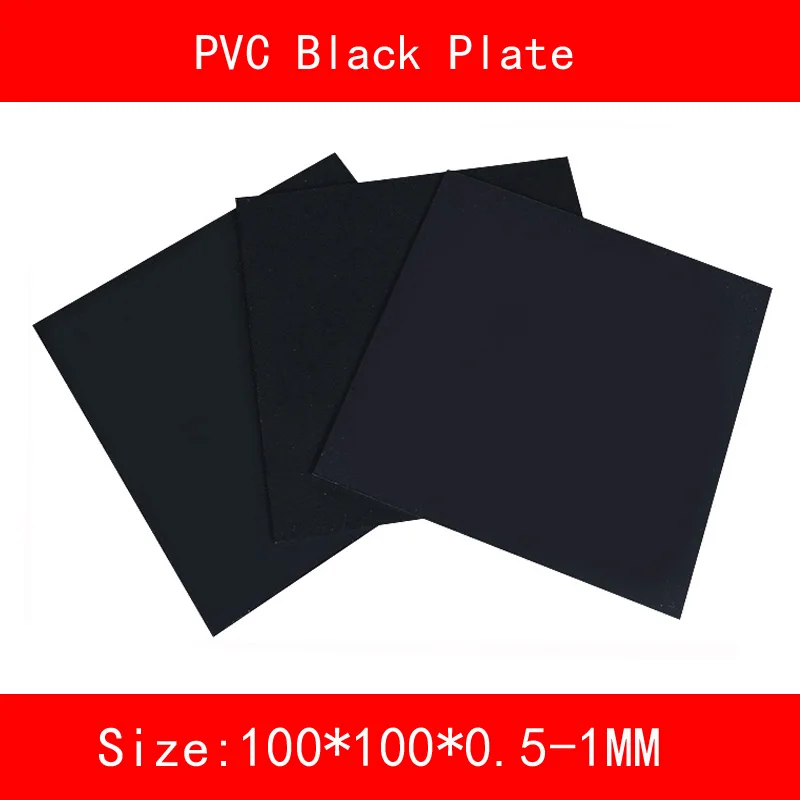 

PVC black Sheet Plastic black plate size 100*100mm thickness 0.5mm 0.8mm 1mm