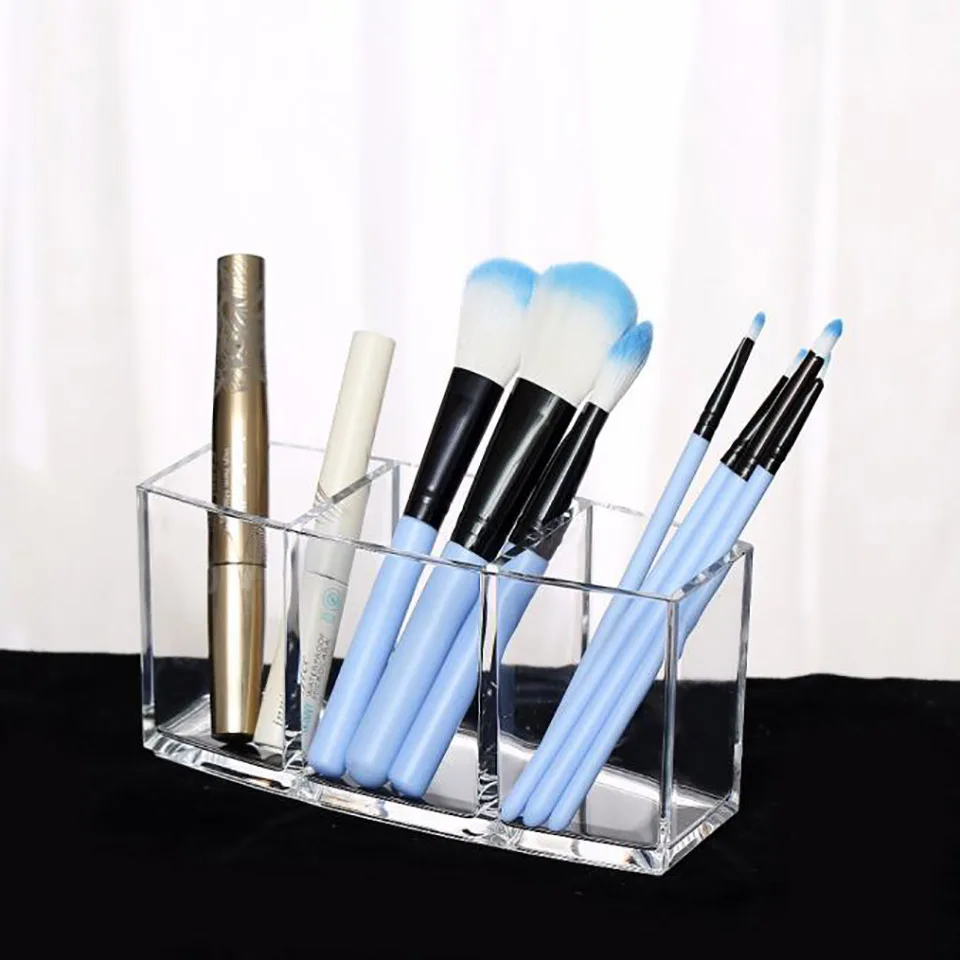 Clear acrylic cosmetic brush storage box eyebrow comb cosmetic brush