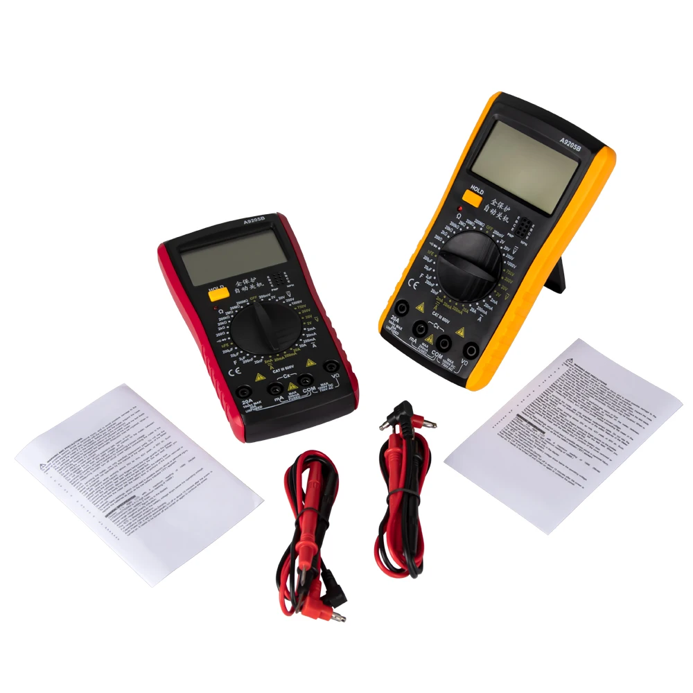 

A9205B Digital Multimeter AC/DC Voltage Current Resistance Capacitance Handheld Ammeter Voltmeter Power Meter Tester