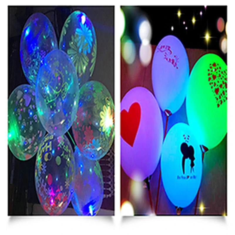 10 комплектов светящиеся прозрачные воздушные шары светодиодные светящиеся шары подарки красочные светящиеся флуоресцентные Мультяшные шары