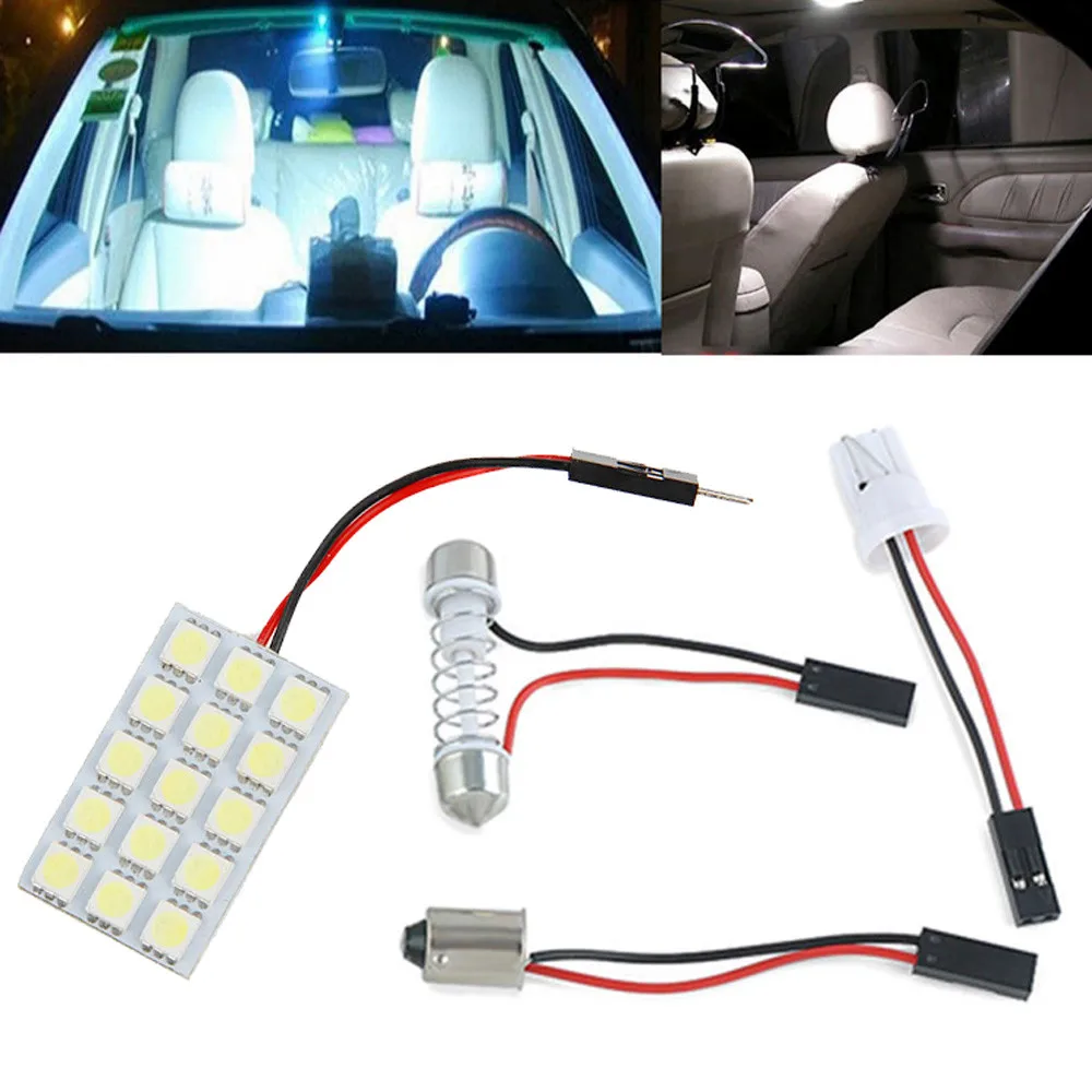 

Turn Signal 15 SMD 5050 LED T10 BA9S Dome Festoon Car Interior LED Light Panel Lamp 12V Led Lamp For Auto Car Accessories