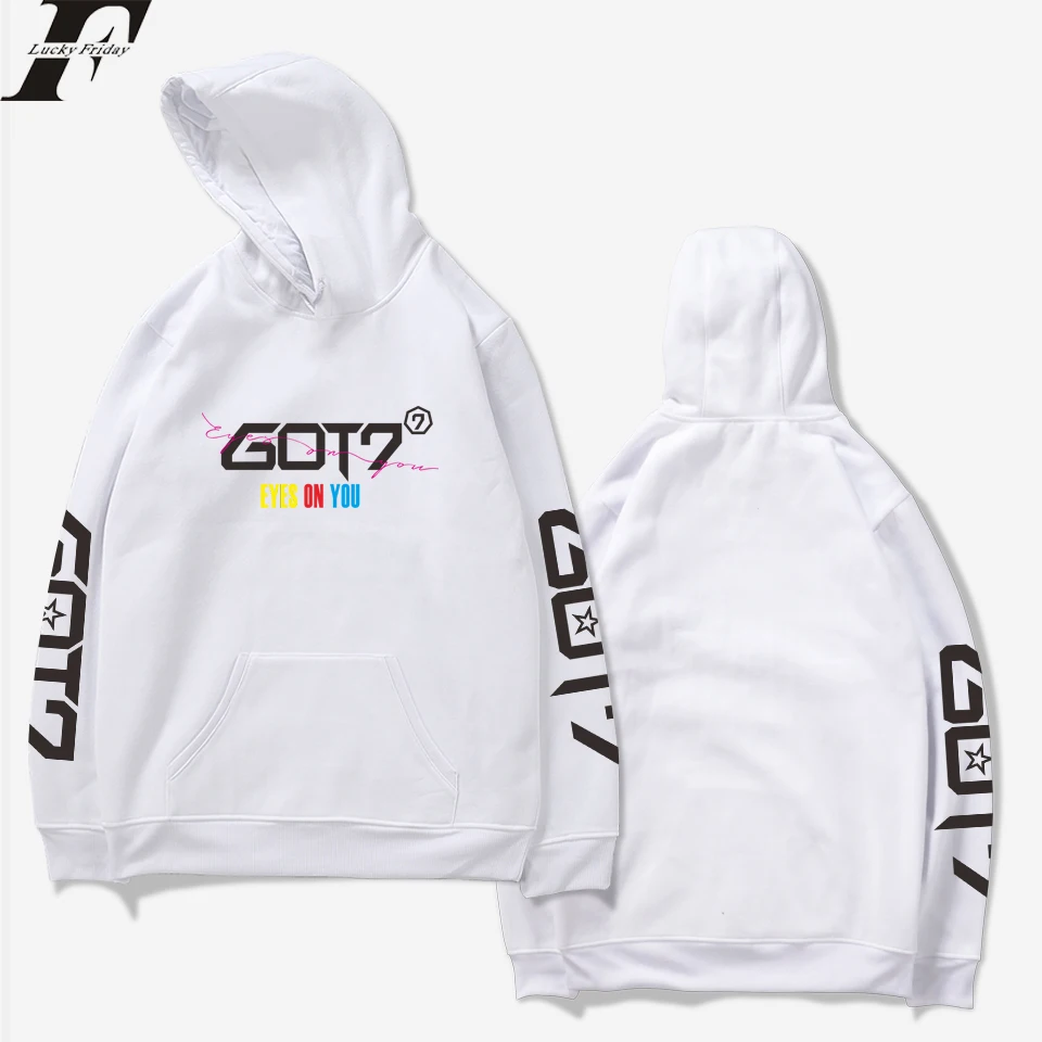 LUCKYFRIDAYF GOT7 العيون عليك جميل هوديس النساء طباعة الإبداعية تصميم الساخن بيع الرجال هوديي البلوز هوديس الرجال زائد حجم