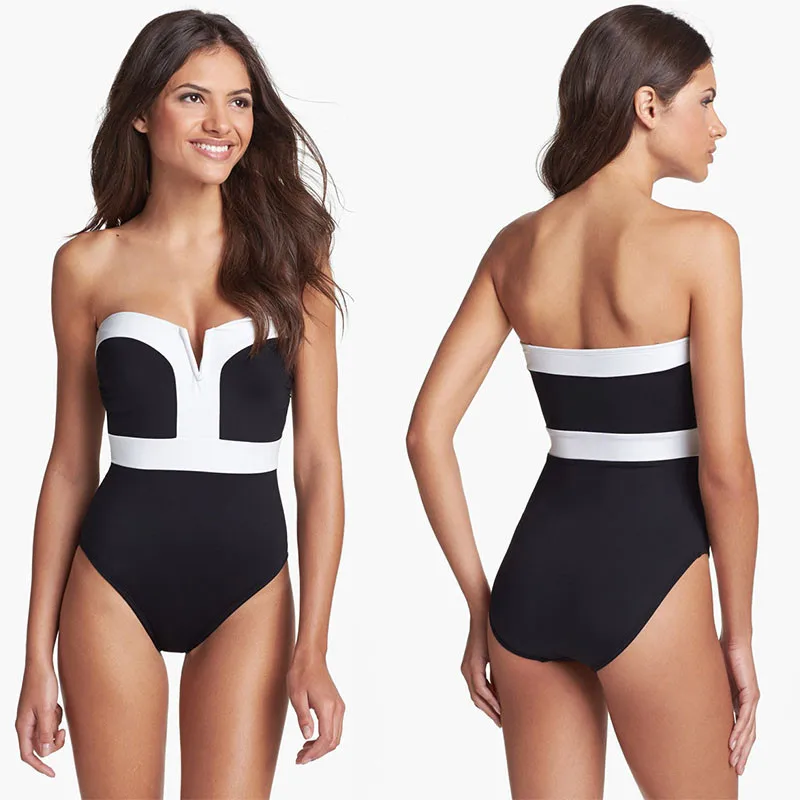 

Women Off shoulder One piece Body suits Push up Padded Swimwear High Cut Bathing suit Monokinis