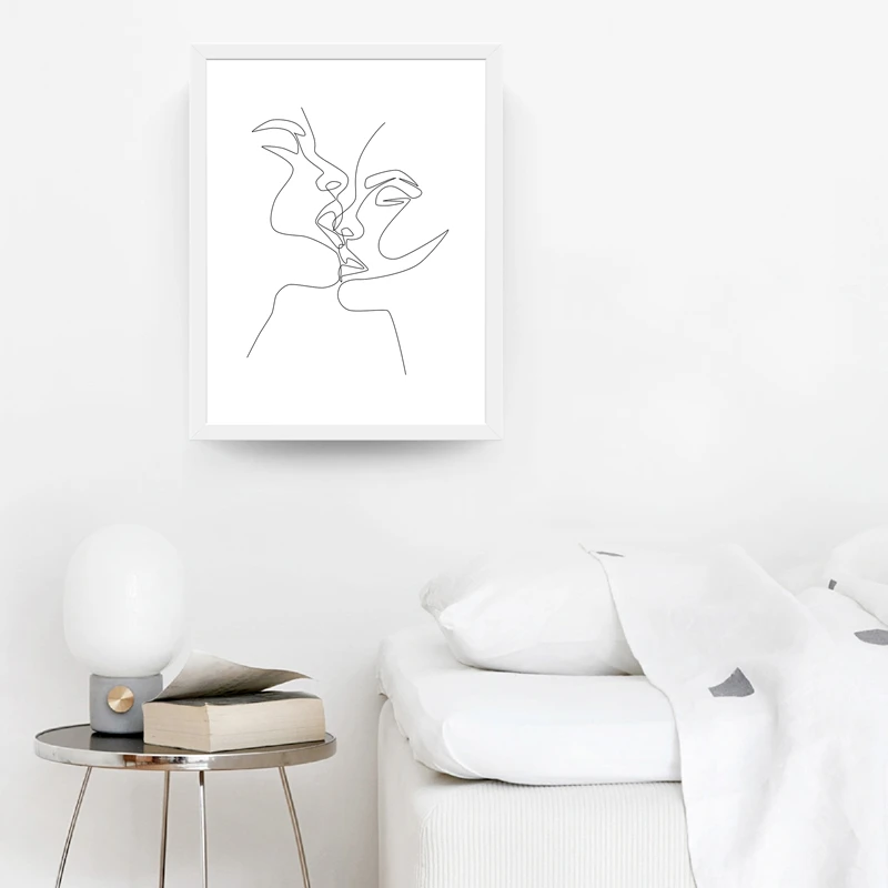 Couple Kiss Print Living Room Decor