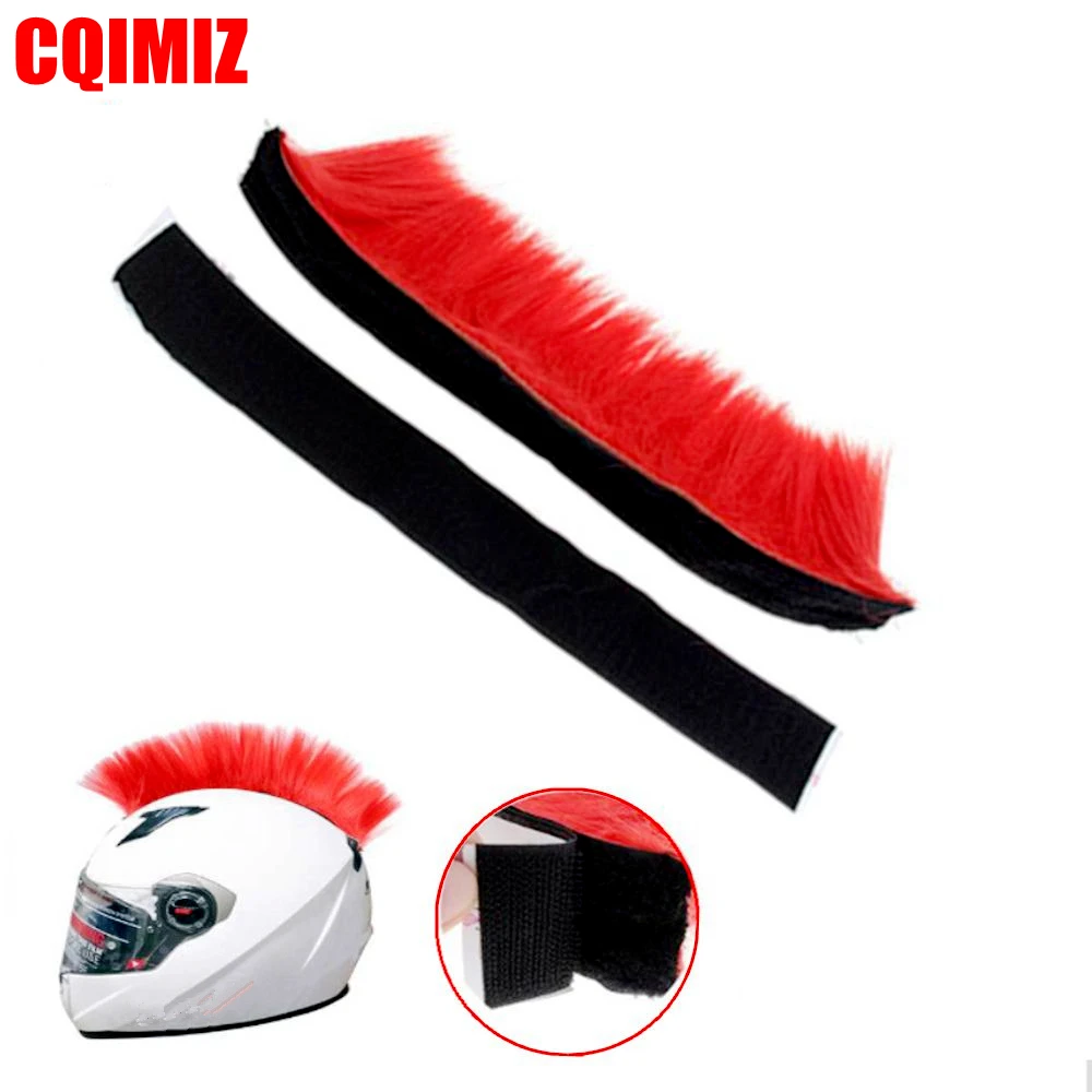 Red Motocross Racing Mohawk Helmet Hair Punk Hair For Motorcycle Helmet