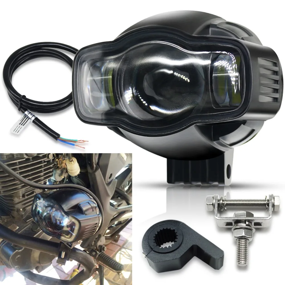 Motorcycle Lights LED Spot Light 20W USB Charger Motorcycle Headlights White Fog font b Lamp b