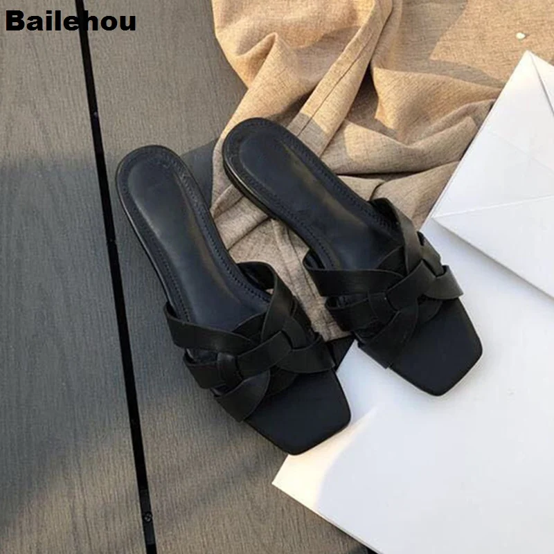 Bailehou 2019 Новые повседневные тапочки на плоской подошве летние пляжные шлепанцы