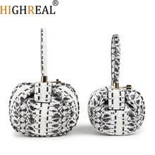 Дизайнерские новые из натуральной кожи со змеиным узором женские сумки на плечо высокого качества дамская мода Натуральная кожа Сумка круглая сумка