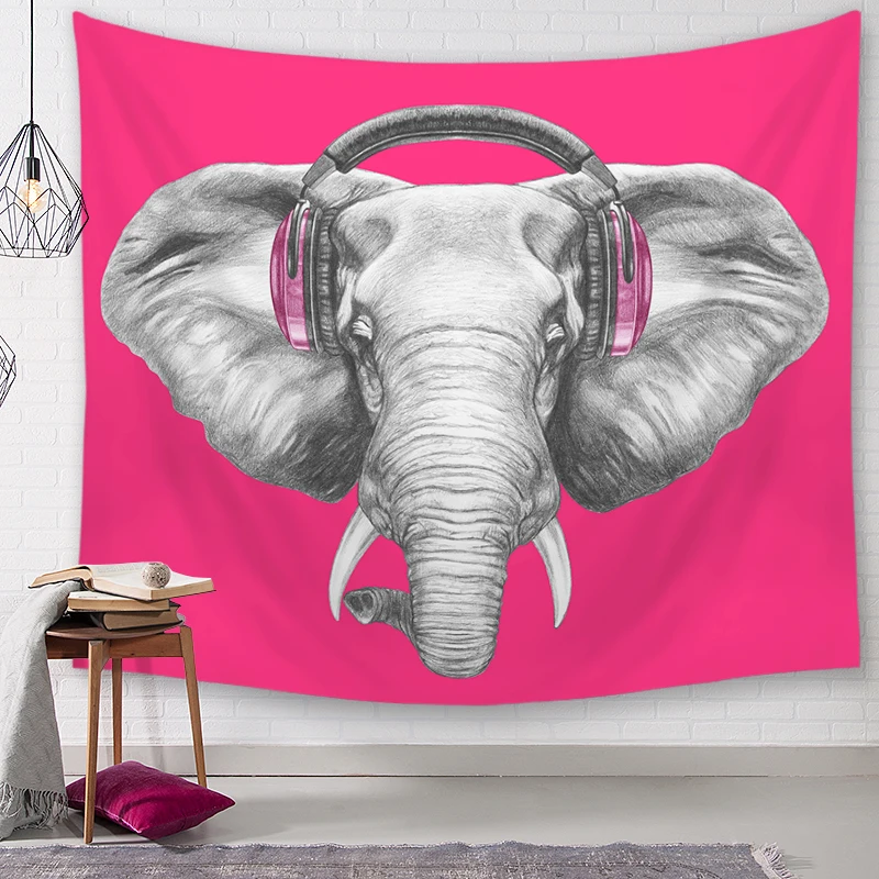 New Wall Hanging Elephants Tapestry Cotton 200*150cm Cover Beach Towel Throw Blanket Picnic Yoga Mat Home Decoration Textiles | Дом и сад