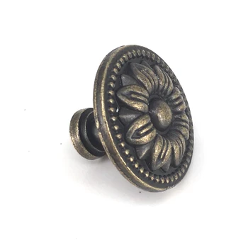 

8x Antique bronze drawer knob flower dresser handle pull cabinet door knob woodworking hardware furniture handle wardrobe knobs