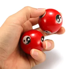 Китайский здоровье ежедневно рука палец упражнения снятие стресса шарики baoding релаксационная терапия Инь Ян ручные Мячи красный массажный инструмент