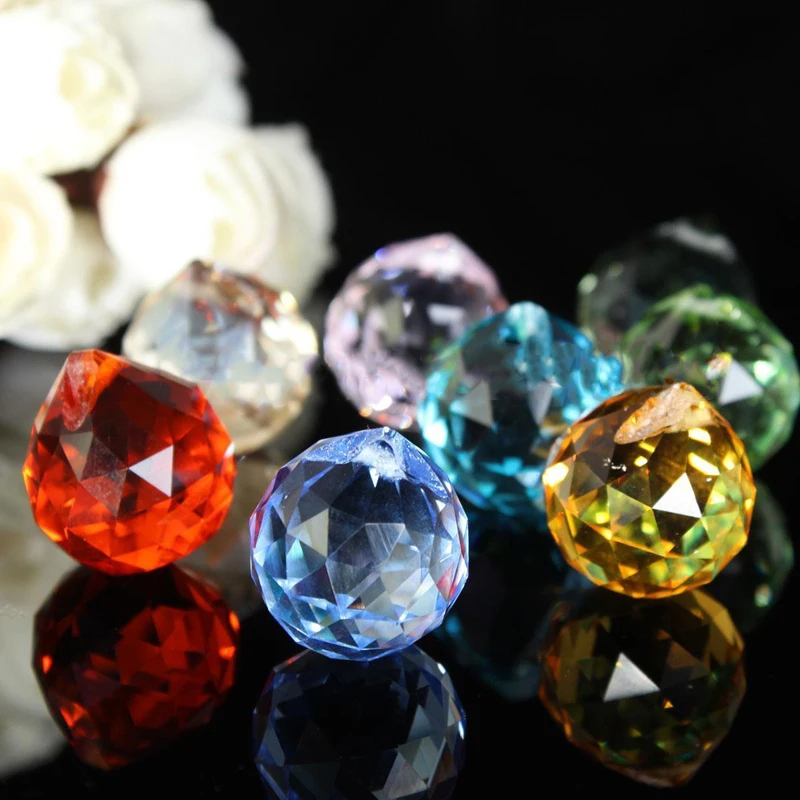 8Pcs x Rainbow Chandelier Crystal Light Lamp Part Ball Prisms Suncatcher Pendant