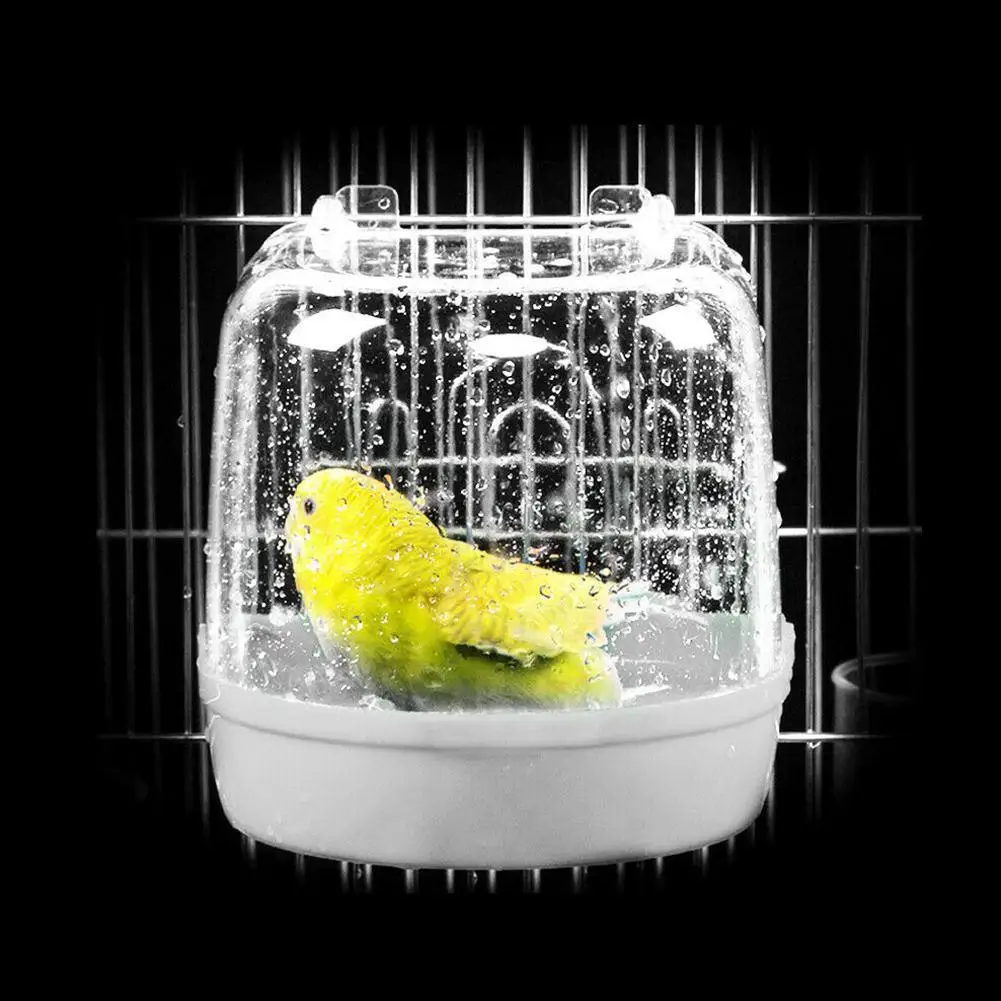 Домашний животный висячий воды Ванна для небольших для птиц попугаев клетка - Цвет: Белый