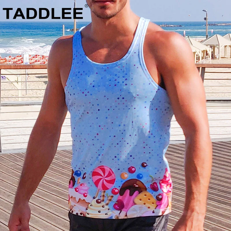 Купить Taddlee Brand Men's Tank Top Tshirts Sleeveless Undershirts Gym Fitness Stringers Singlets Muslce Bodybuilding 3D Print Tees New  Спорт и | Running Vests (32914761572)