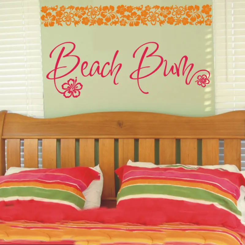

Beach Bum Quotes Wall Stickers Summer Holiday Lettering Vinyl Wall Decals Removable Stickers Easy Wall Art 644Q