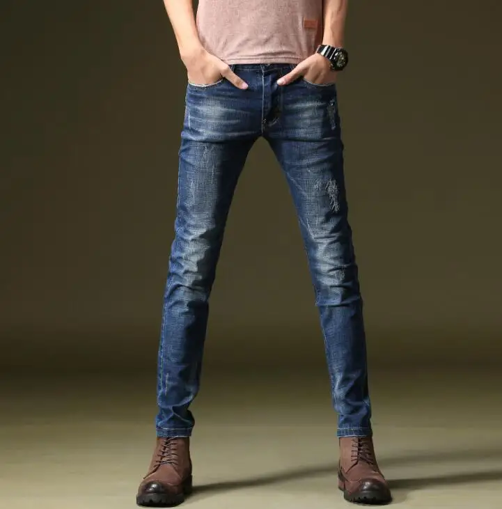 Хорошее качество 2019 Весна Лидер продаж стильные мужские джинсы Скидка популярные Длинные мужские штаны Бесплатная доставка