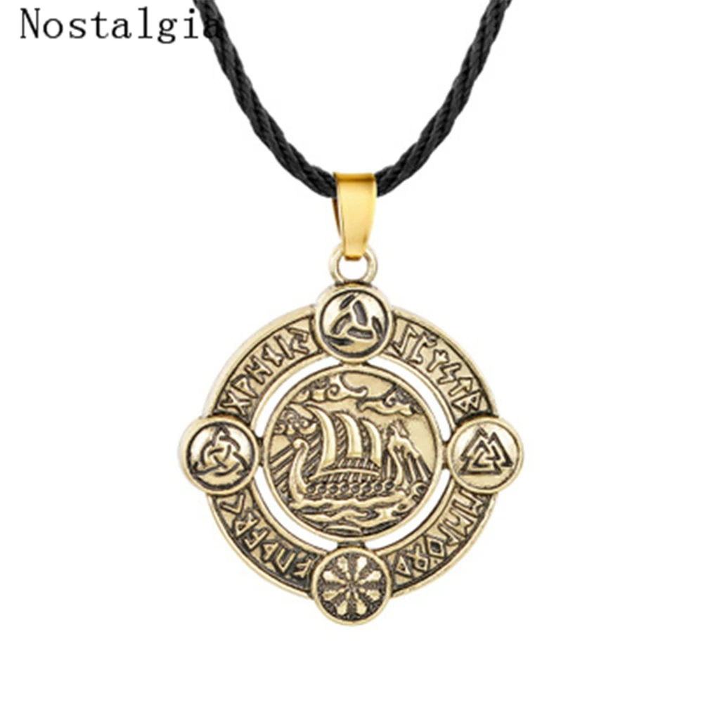 Odin's Viking Horn Triquetra Женские Ювелирные изделия мужские ожерелья подвеска Sleipnir