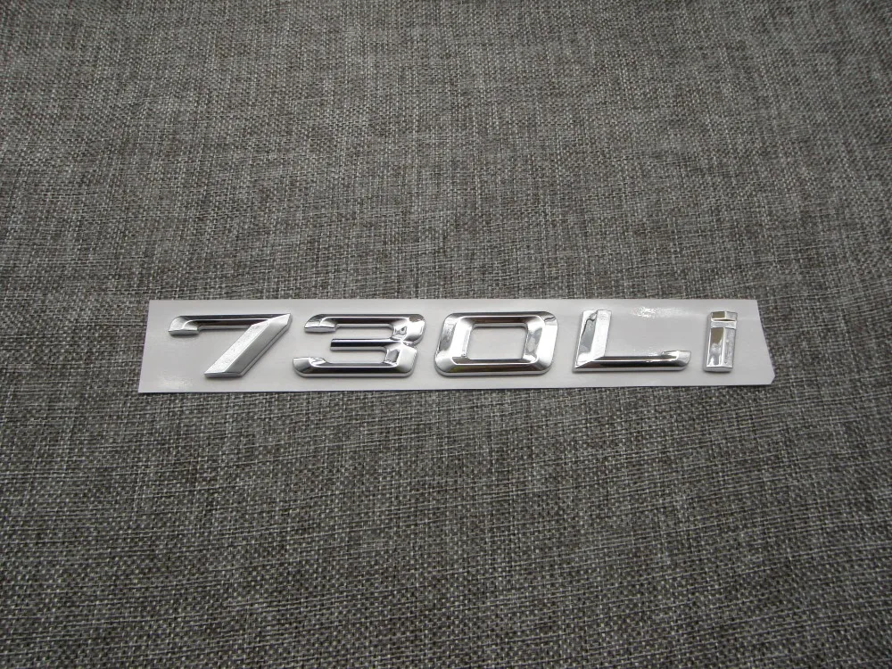 

Shiny Silver ABS Number Letters Word Car Trunk Badge Emblem Letter Decal Sticker for BMW 7 Series 730Li