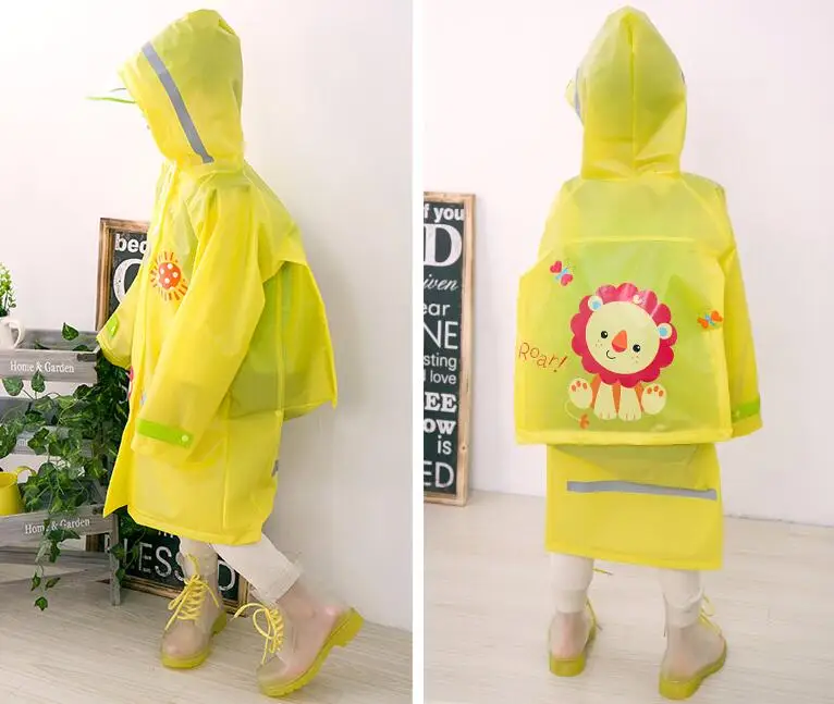 12.Students Raincoat With School Bags Cool Children Rain Coat Kids rain Jacket pocket Waterproof Rain Suit Children Raincoat Long Rain jacket