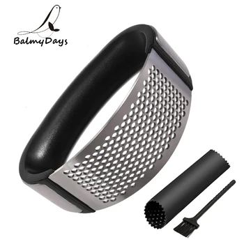 

Stainless Steel Garlic Press Garlic Crusher Peeler Set Metal Garlic Chopper Cutter Grater Creative Kitchen Gadgets Garlic Tools