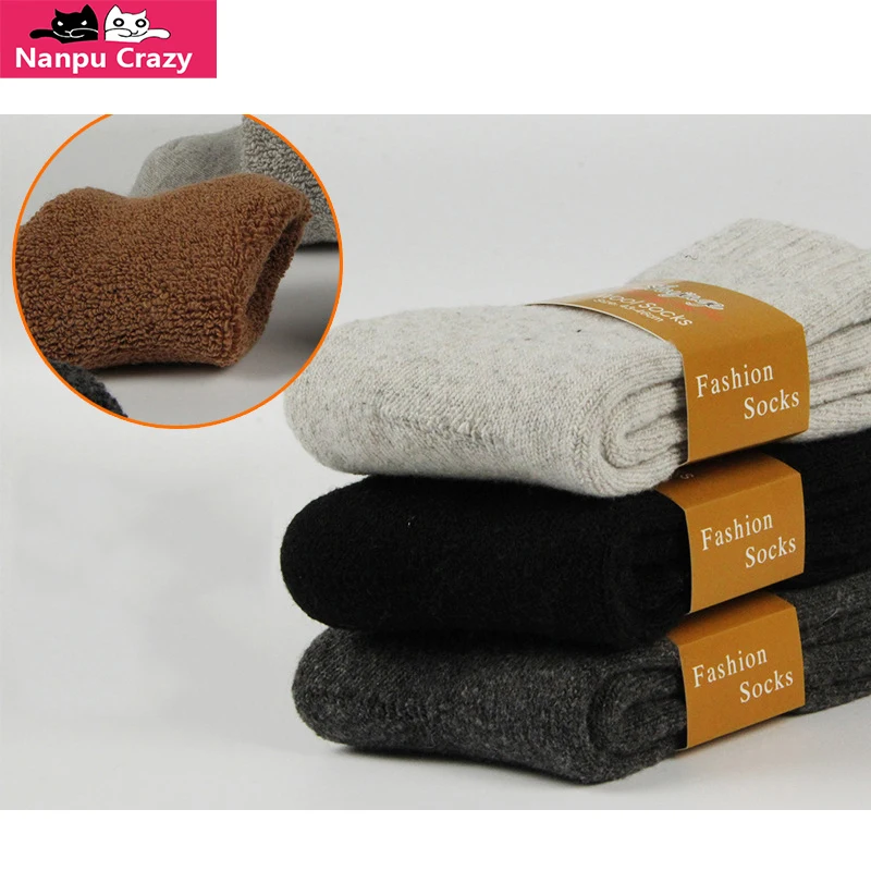 

Socks Men Wool Sock Solid Wool Skiing Socks for Men Winter Warm Wool Heated Outdoor Sport Hiking Snowboard Sock