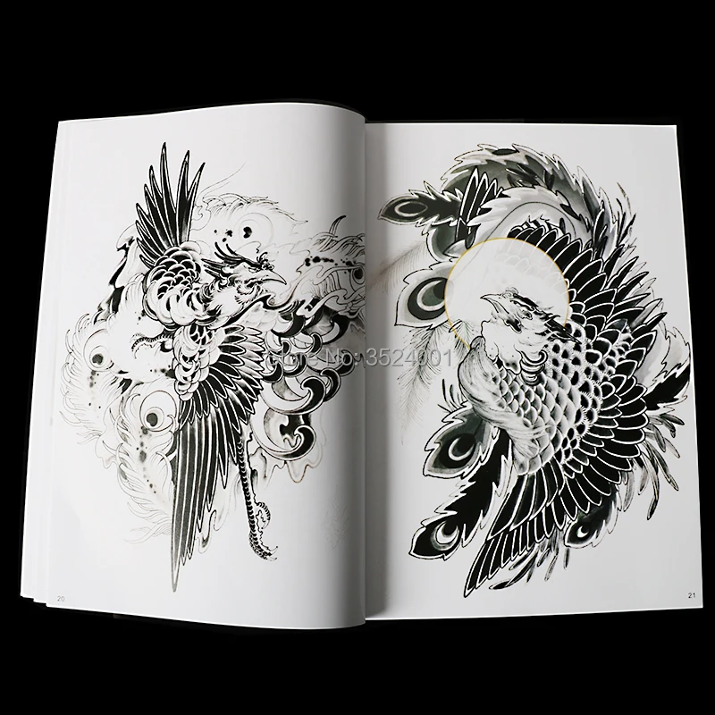 Татуировка Книга манускрипт традиционный узор Дракон Тигр кальмар алмаз сумка на руку спрей благоприятное животное A4 размер 68 страниц