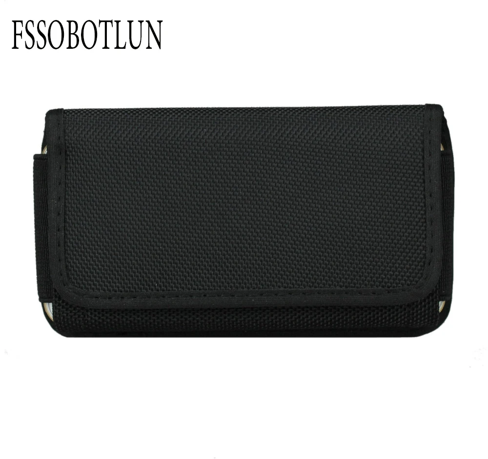 

FSSOBOTLUN,Black Nylon Horizontal Holster Waist Belt Pouch Phone Flip Case For Huawei Honor 6C Pro /Elephone S7 mini/TCL 750 5.2