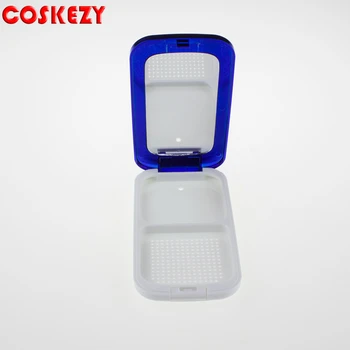 

High Quality empty makeup blue compact loose powder cosmetic containers packaging