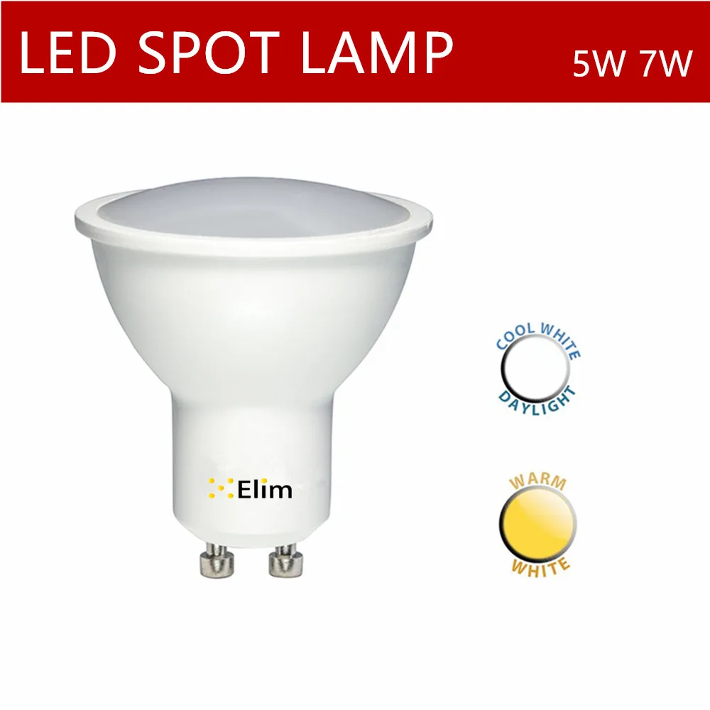 

LED spot lamp Thermal Plastic 5w 220v High Power Long Life 50w Replacement Energy Saving LED GU10 Frosted Lens Bulbs