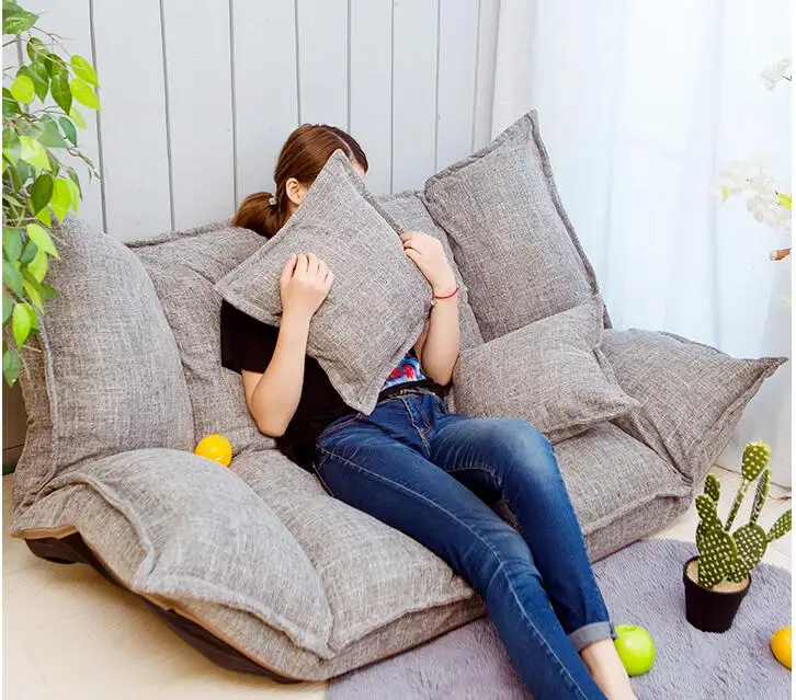 Modern Folding Sofa Bed Adjustable Arm Reclining Back Living Room Furniture Home Double Sofa Couch 2 Seat Living Sofa Lounge