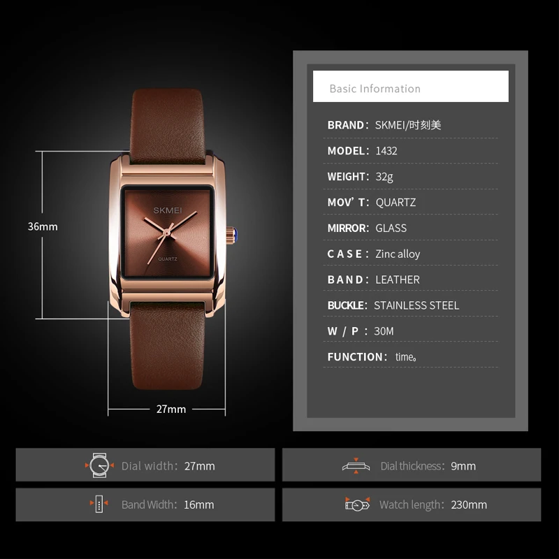 Лидирующий бренд SKMEI женские часы роскошные кожаные кварцевые наручные часы модные женские часы браслет водонепроницаемые часы женские часы