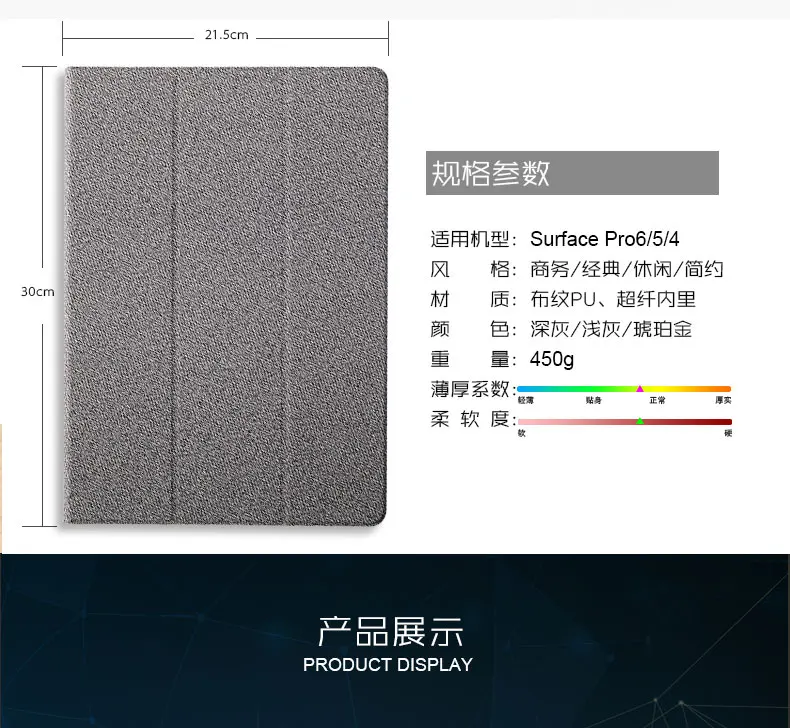 Megoo Surface Pro 5 Чехол-книжка с подставкой Чехол совместимый с типом крышка клавиатура для microsoft Surface Pro 4/5
